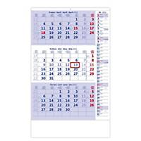 Tříměsíční modrý s poznámkami - české kalendárium, 12 listů, 31,5 x 45 cm