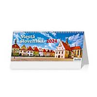 Dvojtýždenný slovenský kalendár Mestá Slovenska, 30 + 2 strán, 32,1 x 13,4 cm