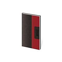 Diář týdenní kapesní Classic - černočervený,  8 x 15 cm, 128 stran