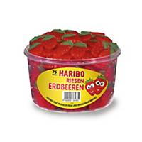 Gomme fruitée Haribo fraises géantes, emballage à 75 pièces