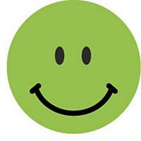 Avery waarderingsstickers op rol, positieve smiley, groen, 250 stickers