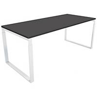 Hæve-sænke-bord Frame, 120 x 80 cm, sort/hvid decor laminat