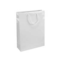 Dárková papírová taška IVONE, 32 x 13 x 42 cm, bílá