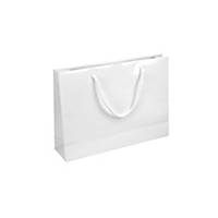 Darčeková papierová taška IVONE, 35 x 9 x 24 cm, biela