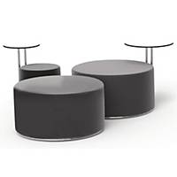 CALL LOUNGE PUFF W/TABLE LTH 90CM BLK