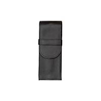 Alassio pencilcase, leather, 14 x 6 x 2,5cm, black