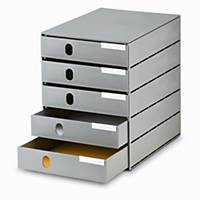 Drawer system Styroval pro Oeko, 16-8000, 5 drawers, medium grey