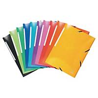 Exacompta Iderama Elasticated 3 Flap Folder A4 - Assorted Colours, Pack of 10