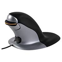 Souris ergonomique verticale Fellowes Penguin Large - ambidextre - noir/argent