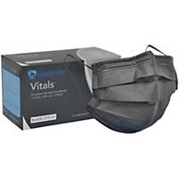 Medicom Vitals 3-Ply Earloop Mask Black - Box of 50