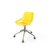 Stuhl EOL Rosalie, Beine aus Metall mit Rollen, Sitz Polypropylen, gelb