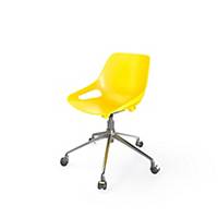 Chair EOL Rosalie, legs metal with rolls, seat polypropylene, yellow