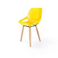 Chair EOL Rosalie, 4 legs beech, seat polypropylene, yellow