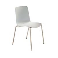 Chaise Eol Gelati sans accoudoir, blanche, plastique, les 4 chaises