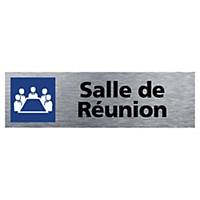 Plaque de porte - Salle de Réunion - 170 x 50 mm - alu brossé