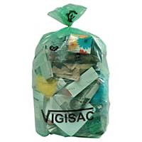Sac poubelle Vigisac NF - 110 L - 38µ - vert translucide - 250 sacs