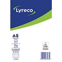 Writing Pad Lyreco, A5, squared, 70g, 50 Sheets