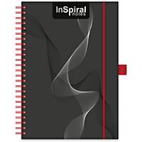DAYLINER NOTES INSPIRAL A5 RUL BLACK/RED