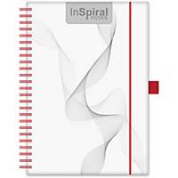 DAYLINER NOTES INSPIRAL A5 RUL WHITE/RED