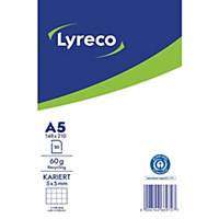 Lyreco Notizblock A5, kariert, Recycling, 50 Blatt