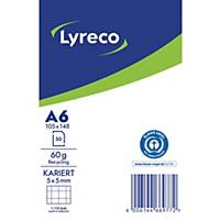 Lyreco Notizblock A6, kariert, Recycling, 50 Blatt