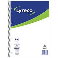 Spiral-bound Notepad Lyreco, A4, squared, 70g, 80 Sheets