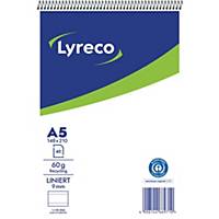 Lyreco Stenoblock A5, liniert, Recycling, rote Mittellinie, 40 Blatt