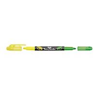 Highlighter Pentel Twin Checker, gul/grøn