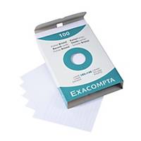 BX100 EXACOMPTA RECORD CARDS A6 LINED WH