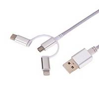 FELLOWES 99285 3IN1 CABLE 1M SILVER