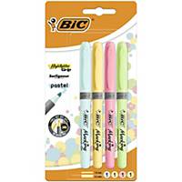 BIC Highlighter Grip Pastel Asst - Pack Of 4