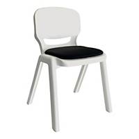 Krzesło ergonomiczne ERGOS, białe z czarną poduszką