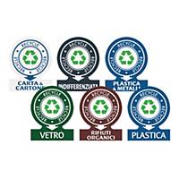 Etichette adesive per rifiuti TICO L 110 x H 114 mm assortite - conf 6