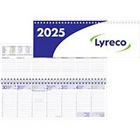 Lyreco - Tischkalender - 1W/2S - 297 x 105 mm - blau/grün/weiß