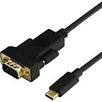 Kabel Cabletime USB-C til VGA, sort, 1,8 m
