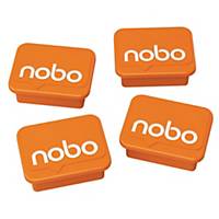 Nobo Magnete, 18 x 22 mm, orange, 4 Stück
