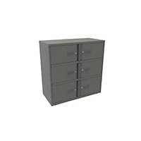 Bisley Essentiel locker met 6 compartimenten, B 100 x H 100 x D 47 cm, antraciet