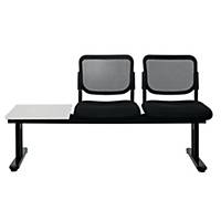 WORKSCAPE ZR-1005/2TL Waiting Chair 2 Seats Left Table Mesh Fabric Black
