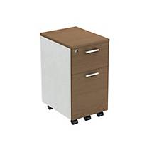 WORKSCAPE AP-23457 Pedestal Cabinet with 2 Drawers Cappuccino/White