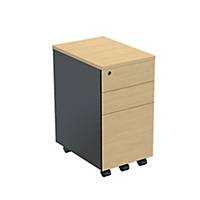 WORKSCAPE APN-33465 Pedestal Cabinet with 3 Drawers Maple/Graphite