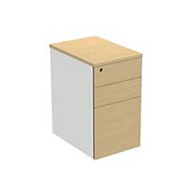 WORKSCAPE YPN-33462 Pedestal Cabiner with 3 Drawers Maple/White