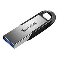 Memoria flash USB SanDisk Ultra Flair - 128 Gb - USB 3.0 - plata/negro