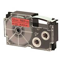 CASIO XR-12RD Label Tape Black/Red 12mm
