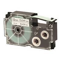 CASIO XR-12X Label Tape12mm Black/Clear
