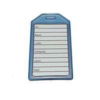 Name Badge Portrait Silicone 5.4X8.6cm Clear Blue- Pack of10