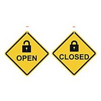 PLANGO Wall Hanging Sign Plastic Open/Closed 12X12cm