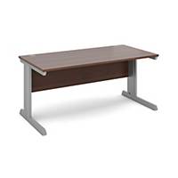 Vivo straight desk 1600mm x 800mm - silver frame, walnut top - Delivery only
