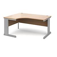 Vivo left hand ergonomic desk 1600mm  silver frame, beech topDel Only Excl NI