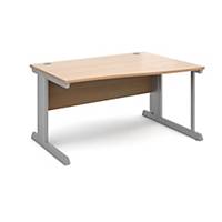 Vivo right hand wave desk 1400mm  silver frame, beech topDel Only Excl NI