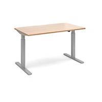 Elev8 Mono straight sitstand desk 1400mm x 800mm beech Del Only Excl NI